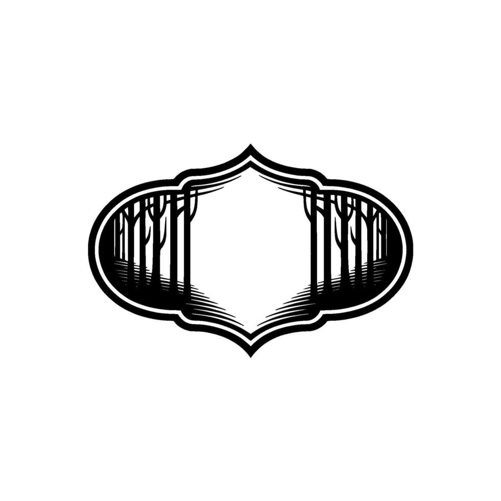 Forest Gateway Emblem, Vintage Silhouette vector
