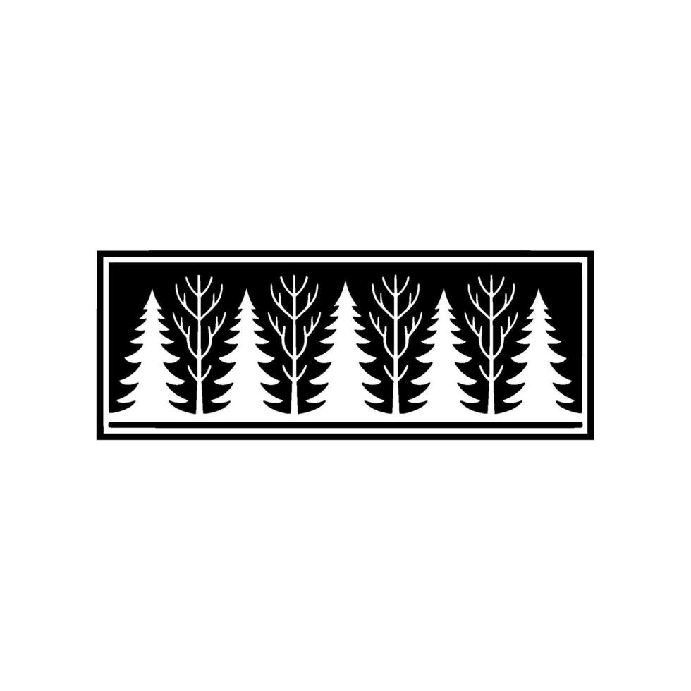 Minimalist Pine Forest Emblem, Rustic Serene vector