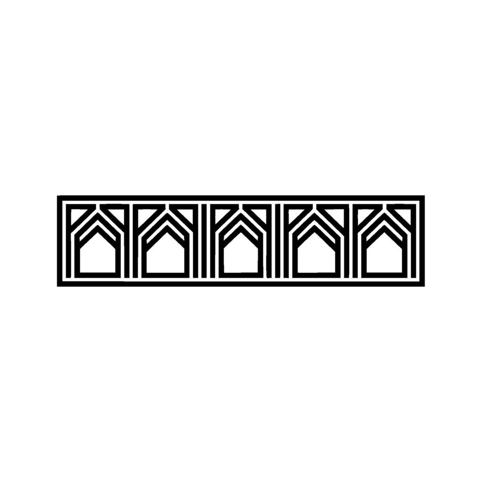 Geometric Deco Border, Elegant Pattern, Linear vector
