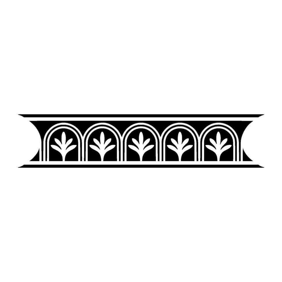 Geometric Deco Border, Stylized Leaf Motif, Ornament vector