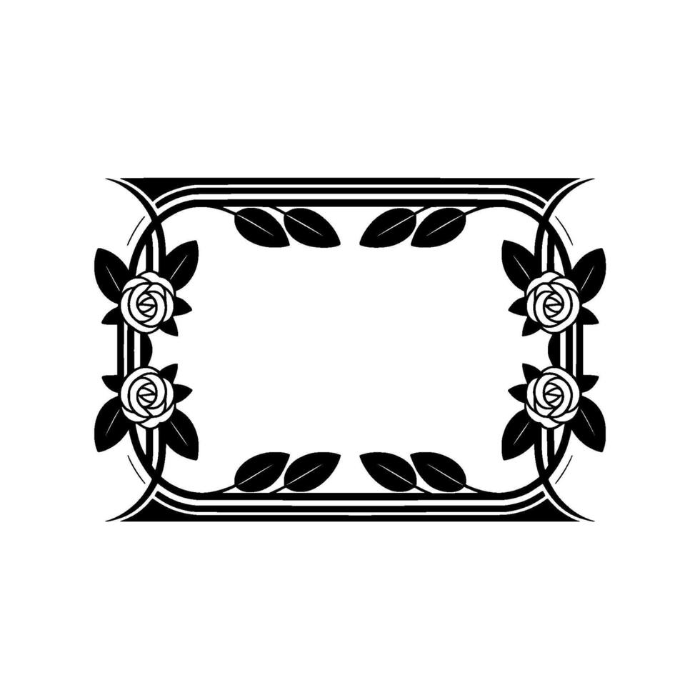 Art Nouveau Floral Frame, Elegant Border vector