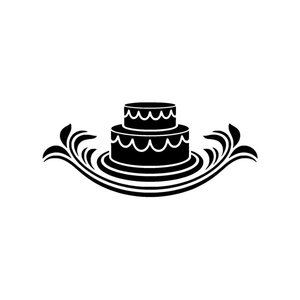 Elegant Layered Cake Emblem, Celebration vector