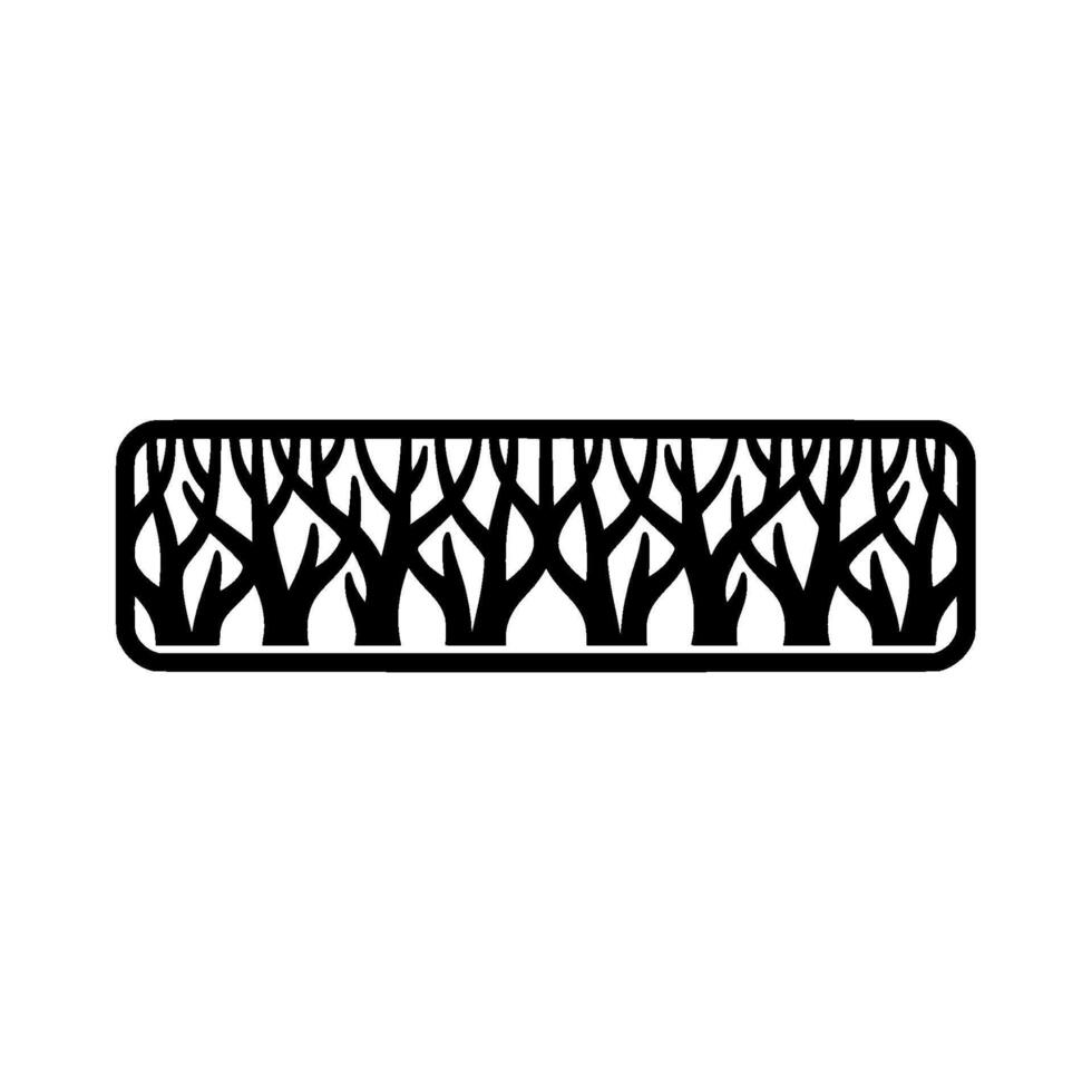 Stylized Forest Border, Minimalist vector