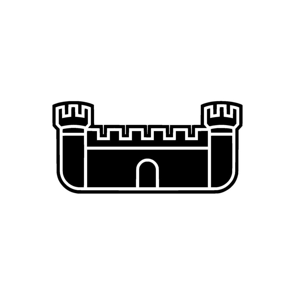 Stark Fortress Silhouette, Minimalist Defense vector