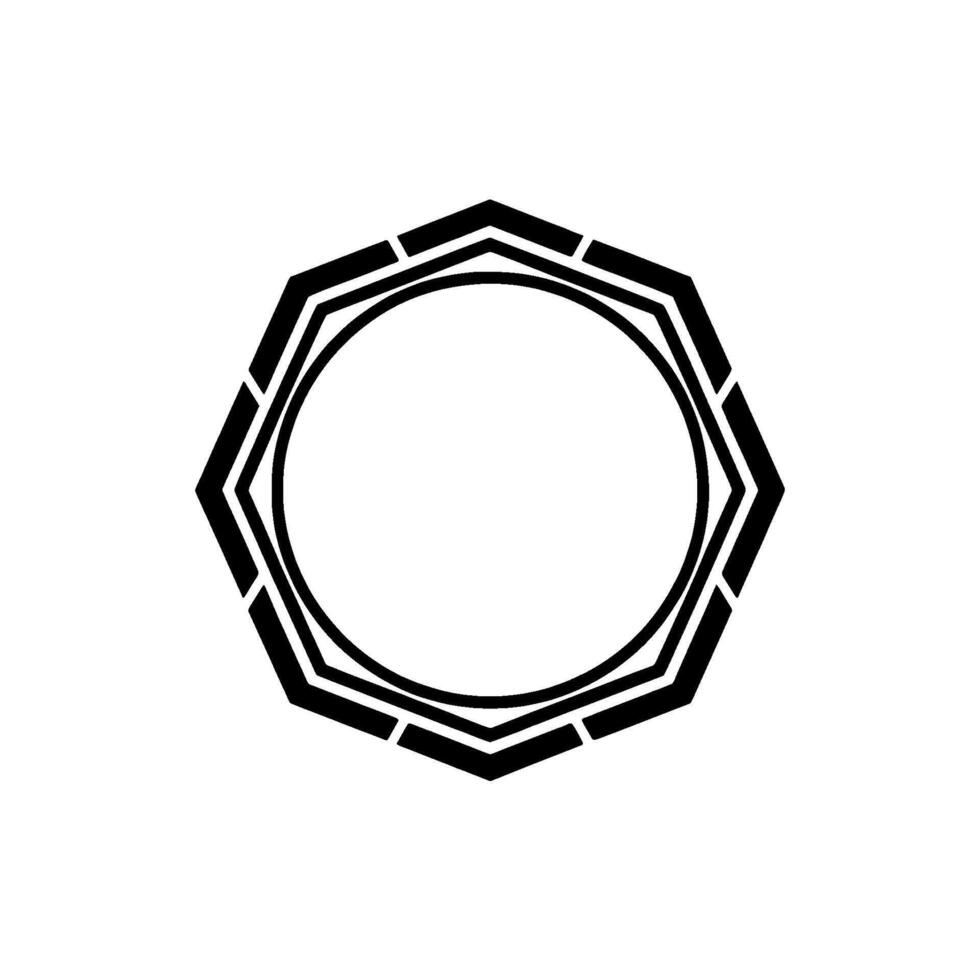 Geometric Octagon Frame, Minimalist, Outline vector