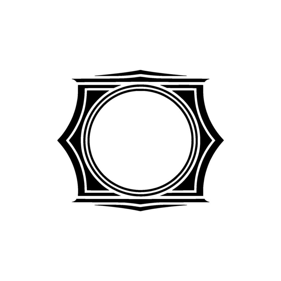 Geometric Ornament, Circular Focal Point, Minimalist vector