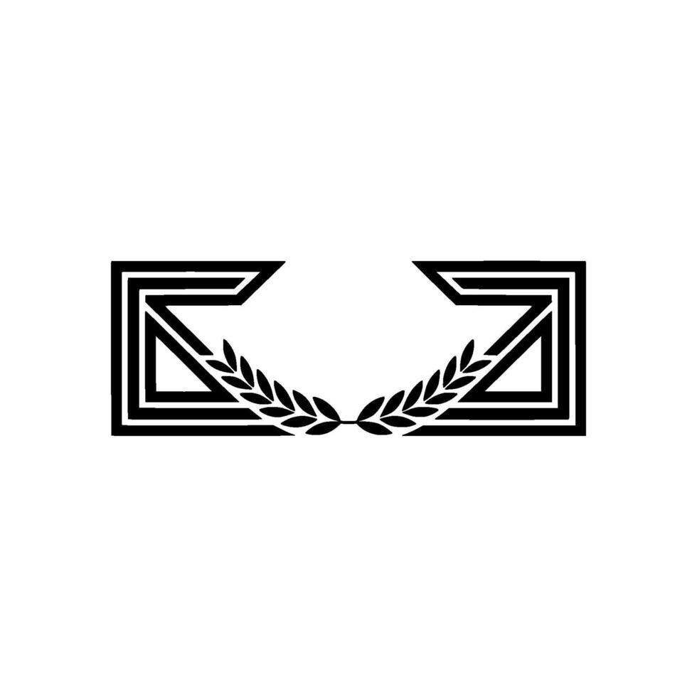 Geometric Laurel Frame, Minimalist vector