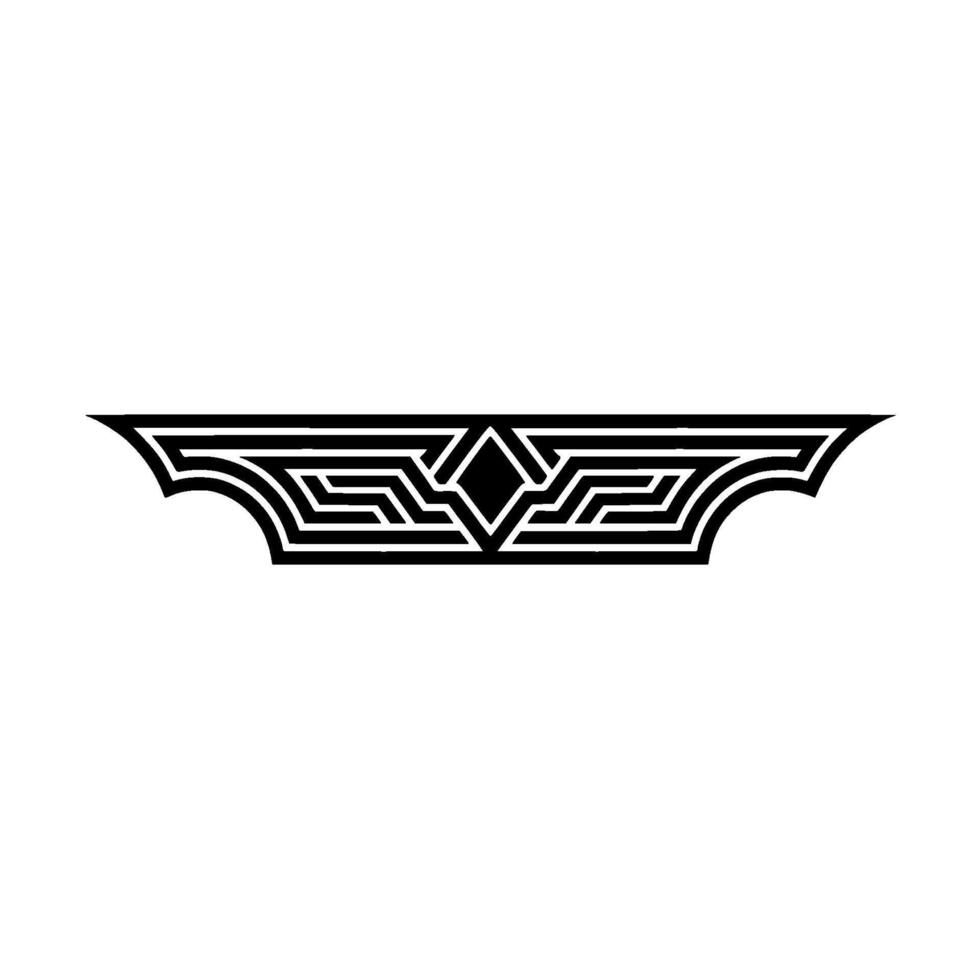 Geometric Deco Wing Emblem - Vintage Style vector