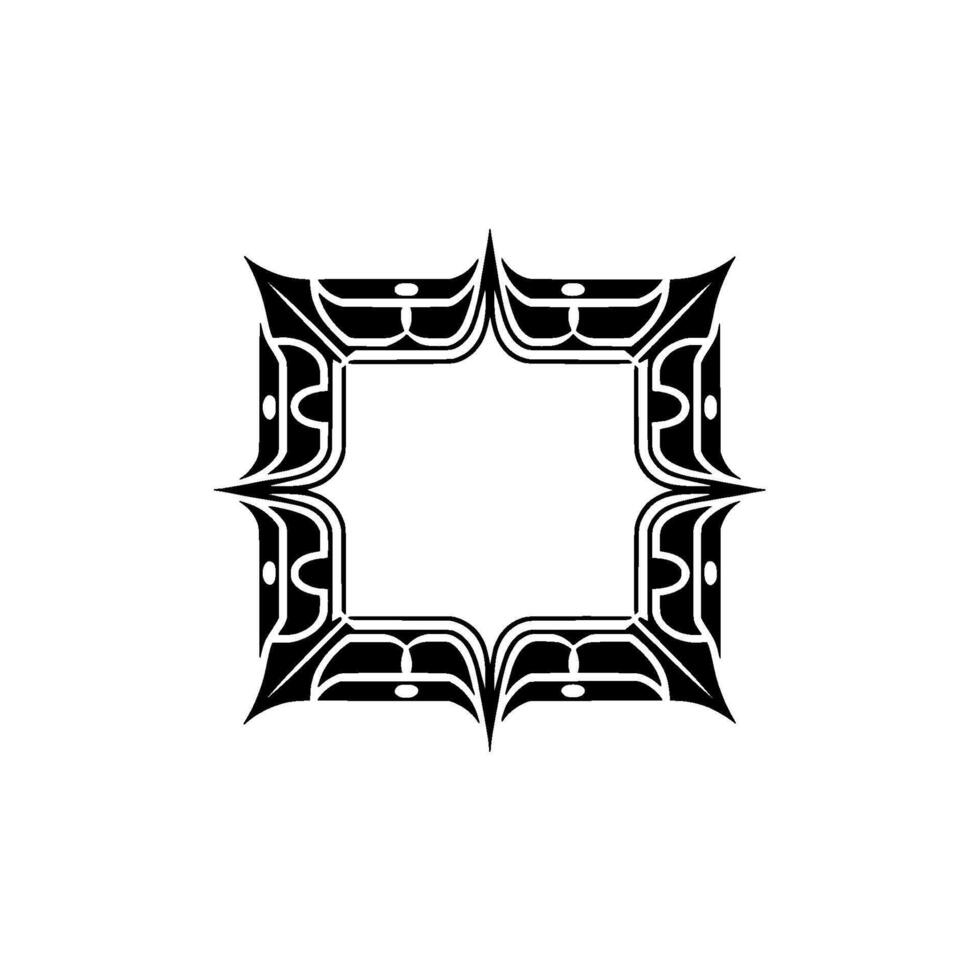 Geometric Tribal Frame, Minimalist, Elegant Border vector