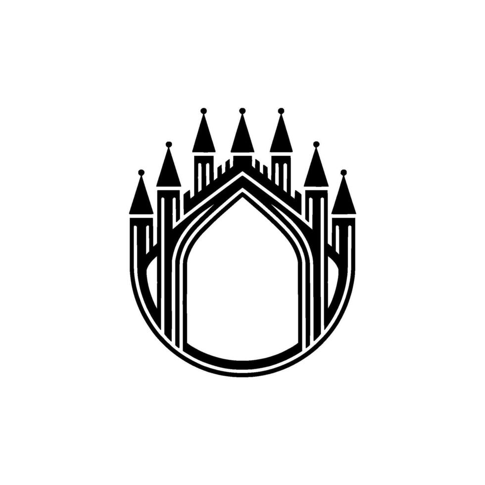 Intricate Citadel Emblem, Geometric, Minimalist vector
