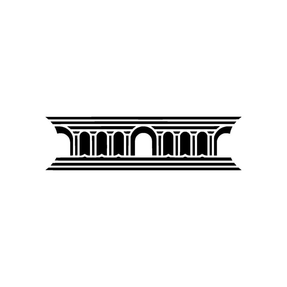 Geometric Column Silhouette, Minimalist vector