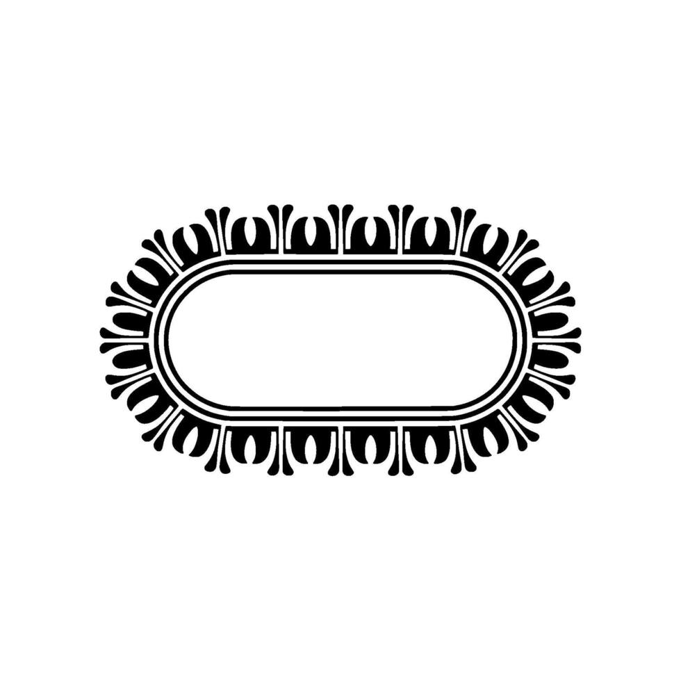 Elegant Oval Frame, Vintage Ornamentation, Minimalist vector