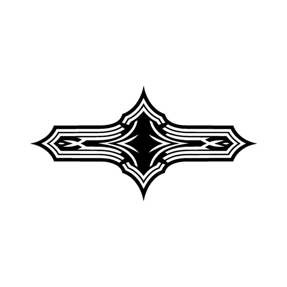 Geometric Deco Ornament, Black White, Stylized Emblem vector