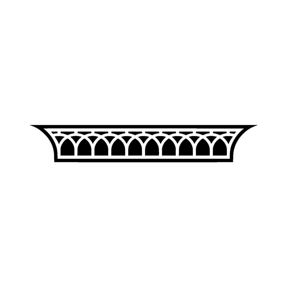 Intricate Gothic Arch Ornament, Minimalist vector