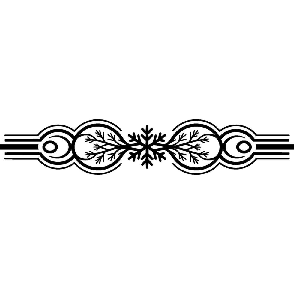 Elegant Winter Border, Deco Snowflake vector