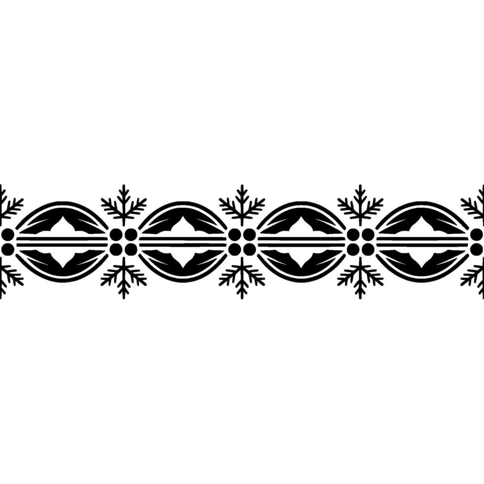 Stylized Winter Border, Geometric Ornamentation, Festive vector
