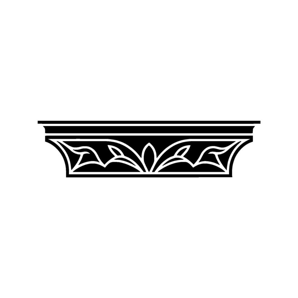 Elegant Black White Cornice Ornament, Classical vector