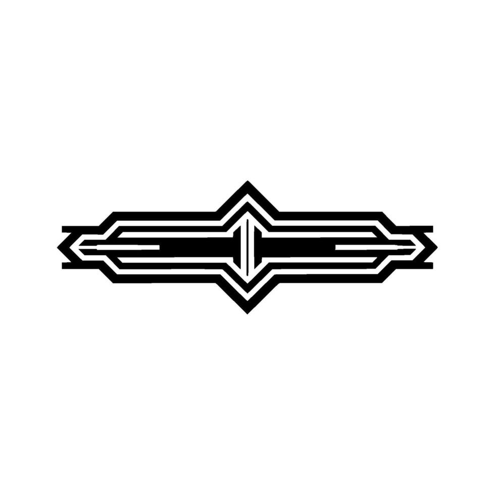 Geometric Deco Emblem, Vintage Style, Minimalist, Symmetrical vector