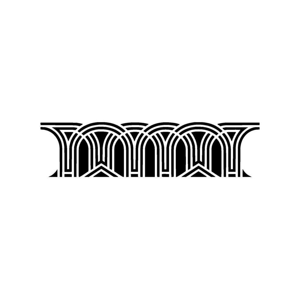 Art Deco Geometric Border, Streamlined Elegance, Pattern vector