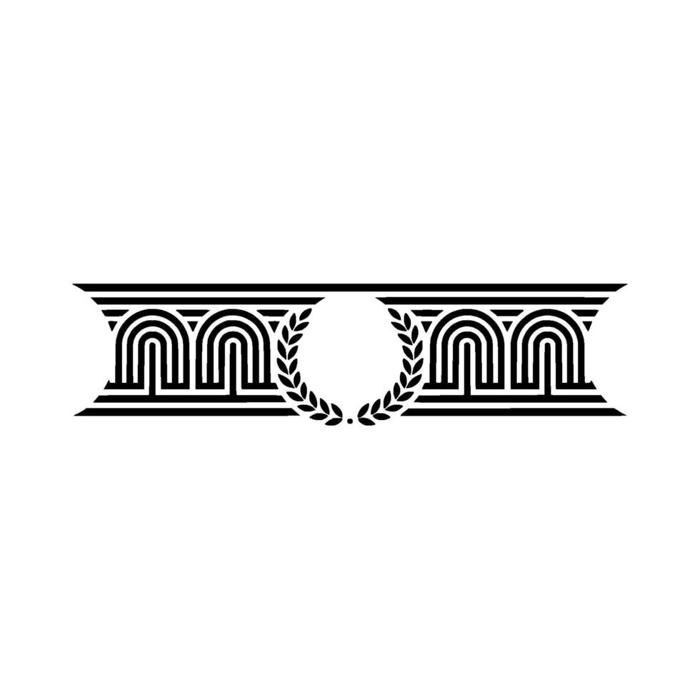 Art Deco Laurel Ornament, Geometric, Vintage Elegance vector