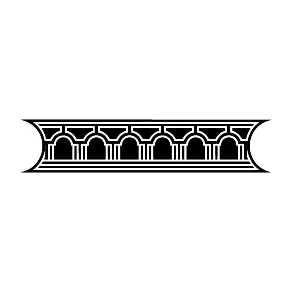 Art Deco Archway Border, Geometric Ornamentation, Line art vector