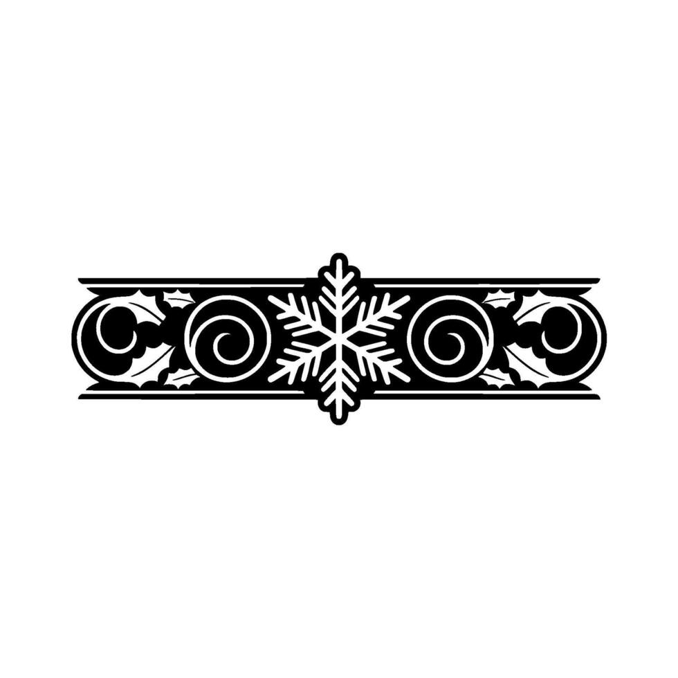 Elegant Winter Border Holly, Snowflakes, and Swirls vector