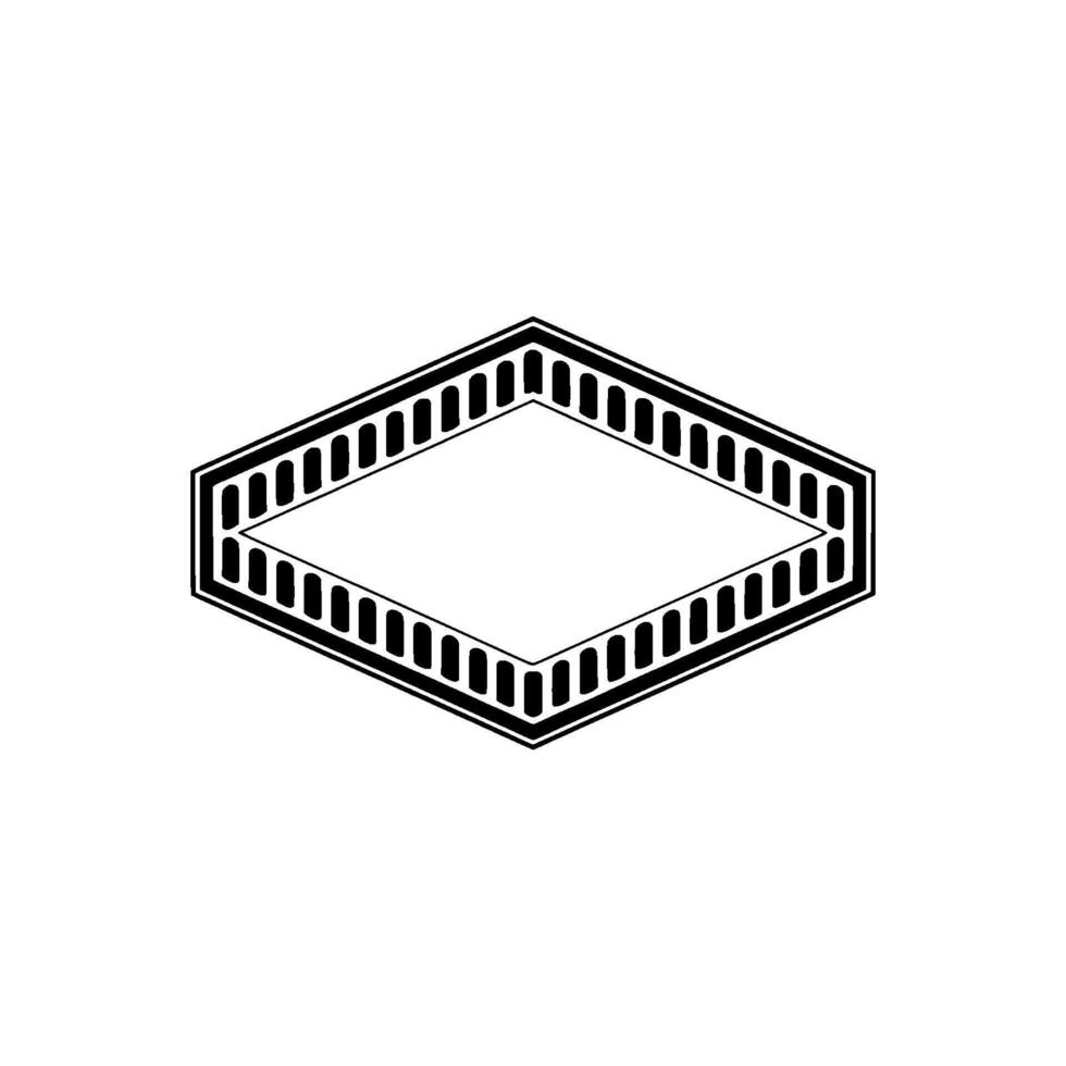 Geometric Diamond Frame, Minimalist, Outline vector