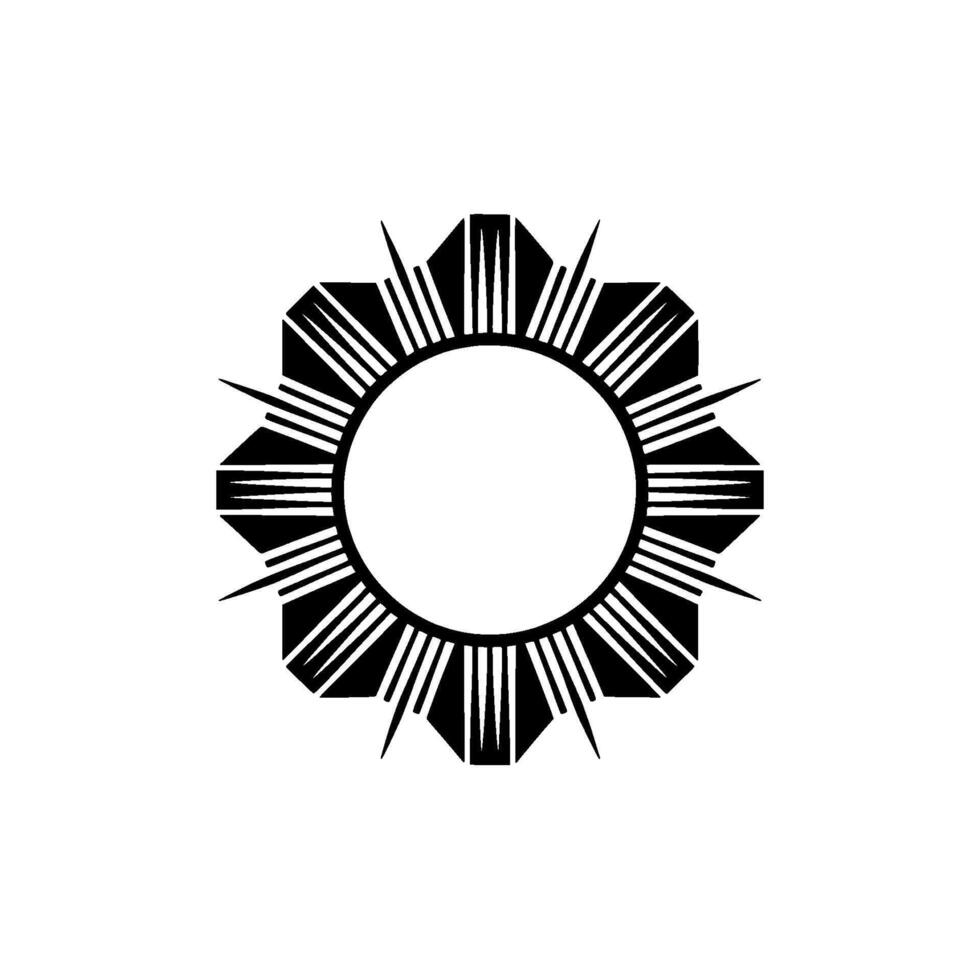Geometric Sunburst, Minimalist, Circular Emblem, Abstract vector
