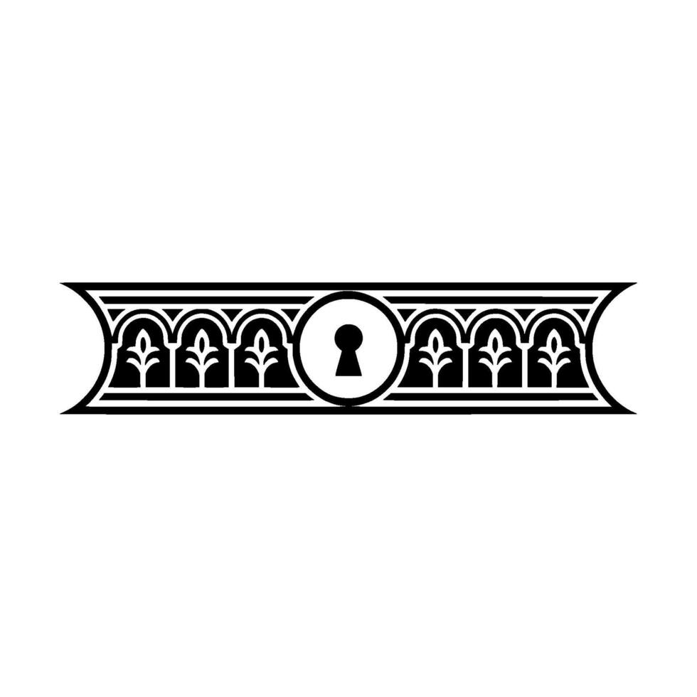 Ornate Keyhole Border, Vintage Style, Secret Access vector