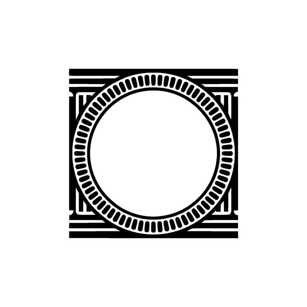 Geometric Circle Emblem, Minimalist, Retro Aesthetic vector