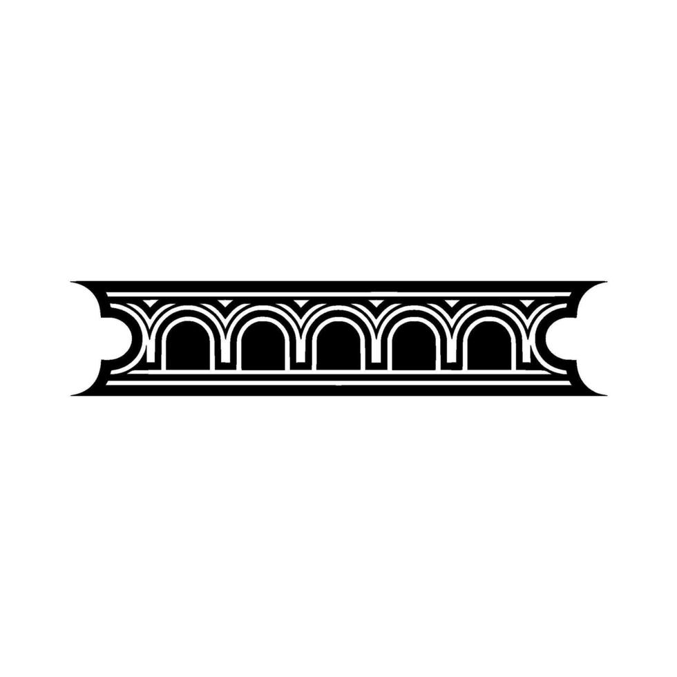 Art Deco Architectural Ornament, Geometric Border - Linear vector