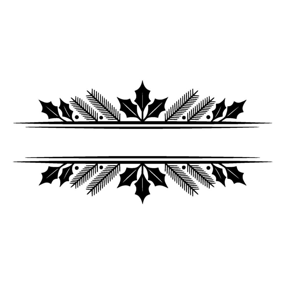 Elegant Botanical Divider, Vintage Style, Minimalist vector