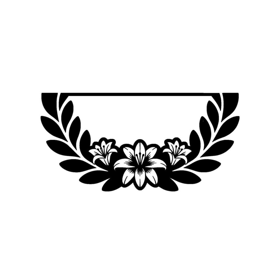 Elegant Floral Frame, Vintage Illustration, Minimalist vector
