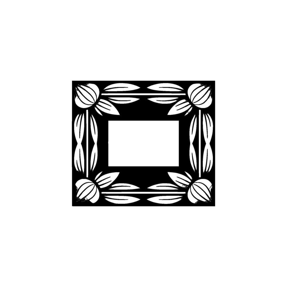 Geometric Deco Frame, Minimalist, Blank Space - Pattern vector