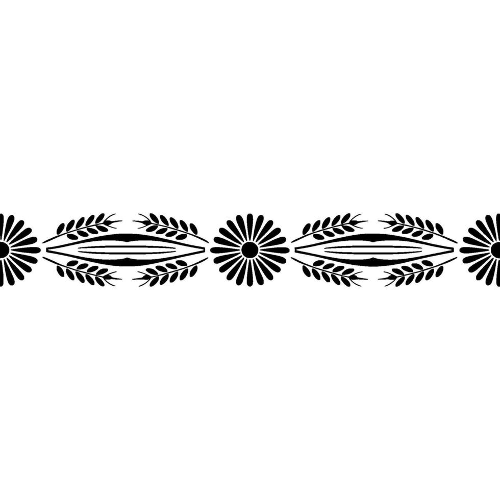 Stylized Floral Border, Minimalist, Decorative Element vector