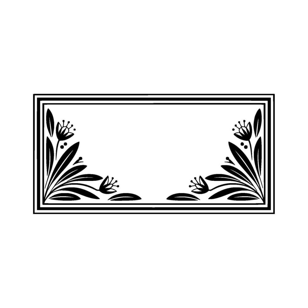 Elegant Botanical Frame, Vintage Style, Minimalist vector