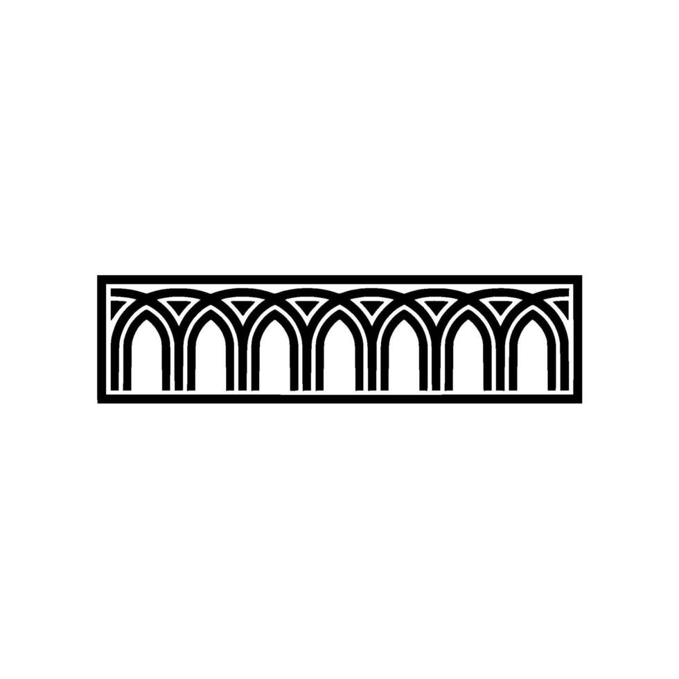 Geometric Arch Motif, Minimalist, Elegant Border, Ornament vector