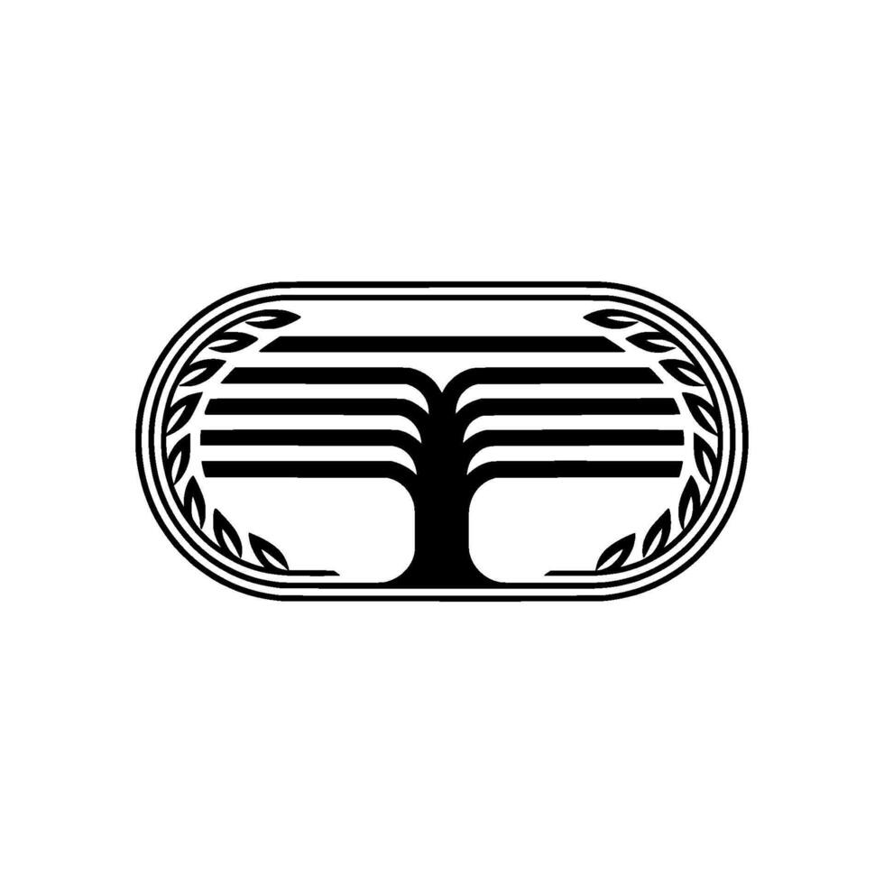 Stylized Tree Emblem, Minimalist, Organic Growth vector