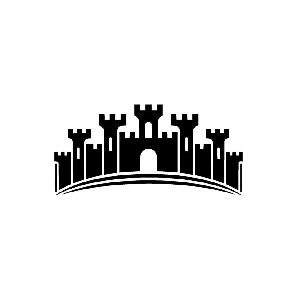 Fortress Silhouette, Protective Emblem, Strategic vector