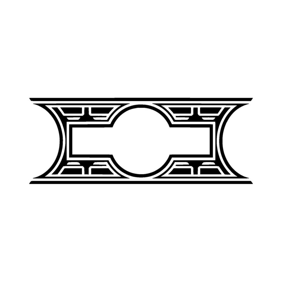 Geometric Deco Emblem, Minimalist, Elegant Outline - Monogram vector