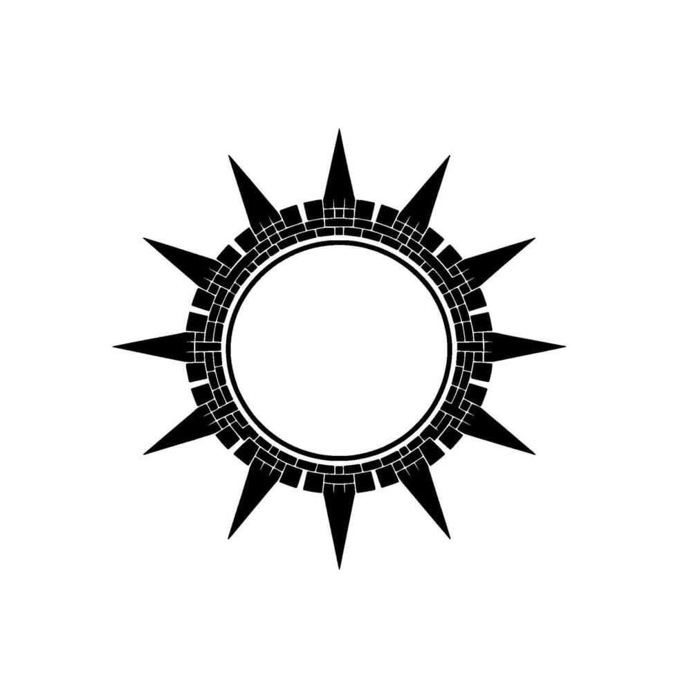 Aztec Sun Symbol, Geometric, Circular Motif vector