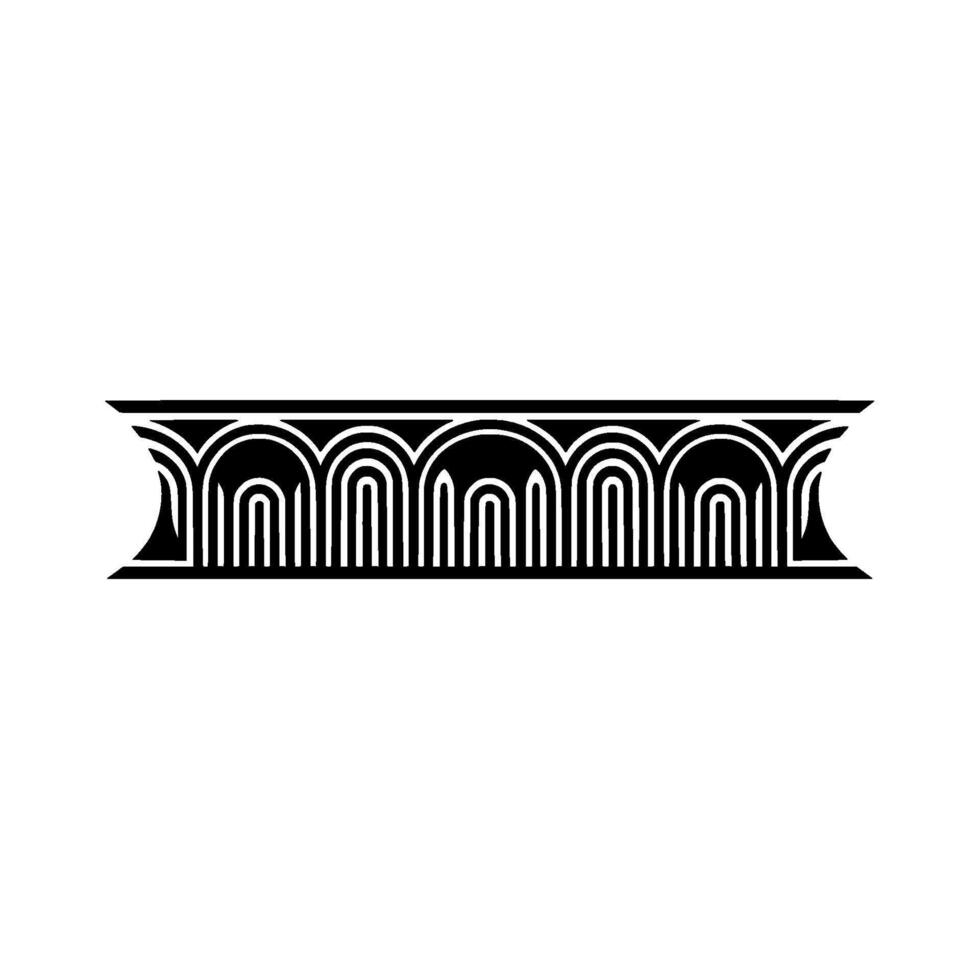 Geometric Archway, Streamlined Deco Border, Minimalist vector
