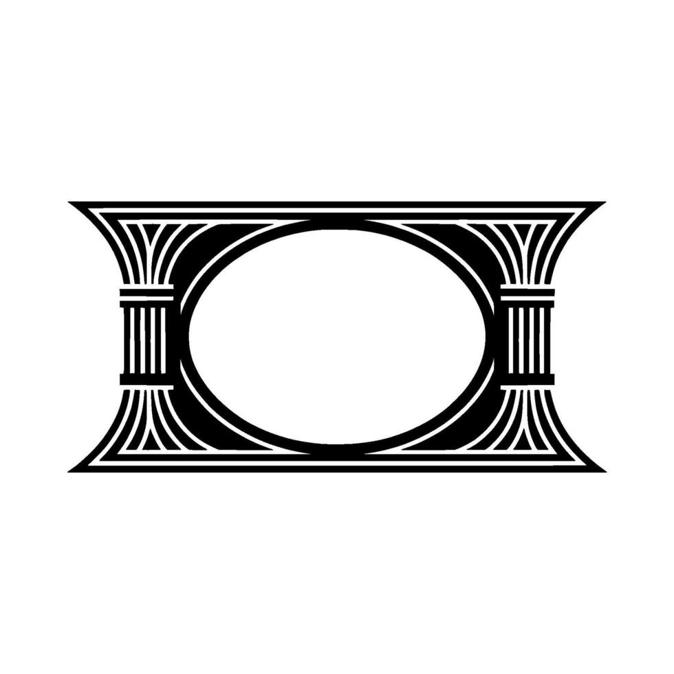 Art Deco Ornament, Classical Frame, Elegant vector