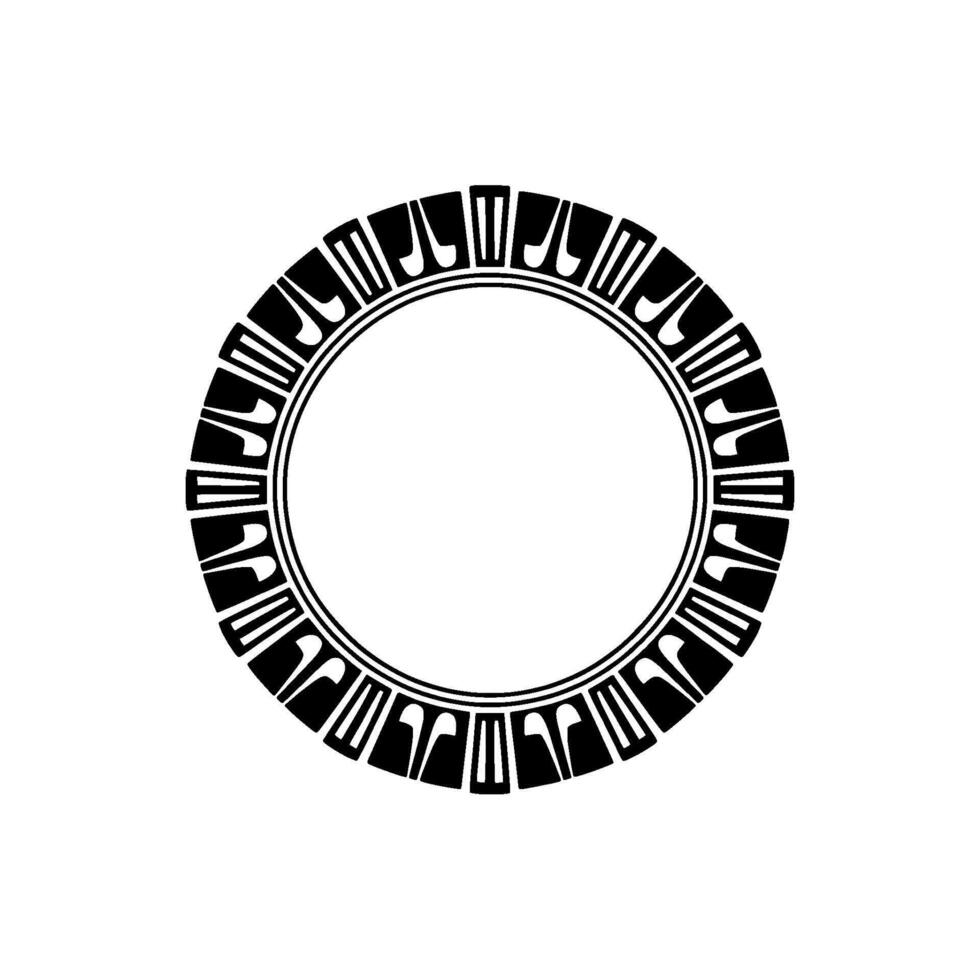 Geometric Portal, Stylized Circle, Ancient Motif vector