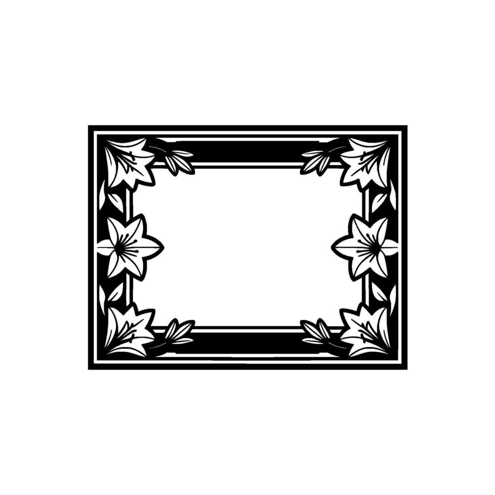 Elegant Lily Frame, Vintage Botanical Illustration vector