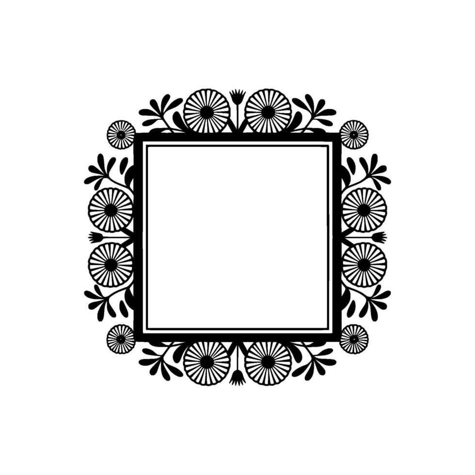 Elegant Floral Frame, Minimalist, Blank Space vector