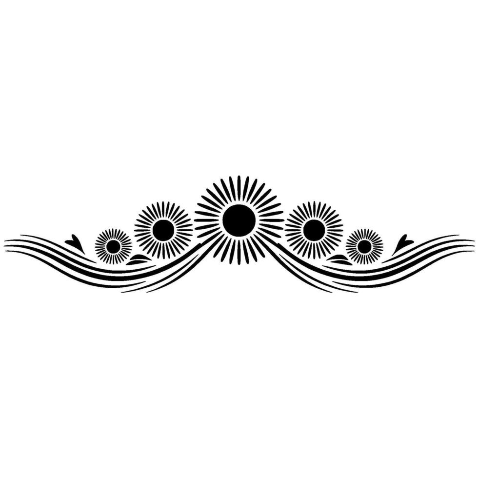 Stylized Sunburst Ornament, Elegant Decorative Border vector