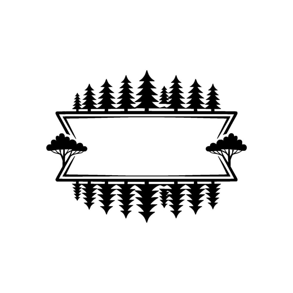 Minimalist Forest Frame, Natural Landscape vector