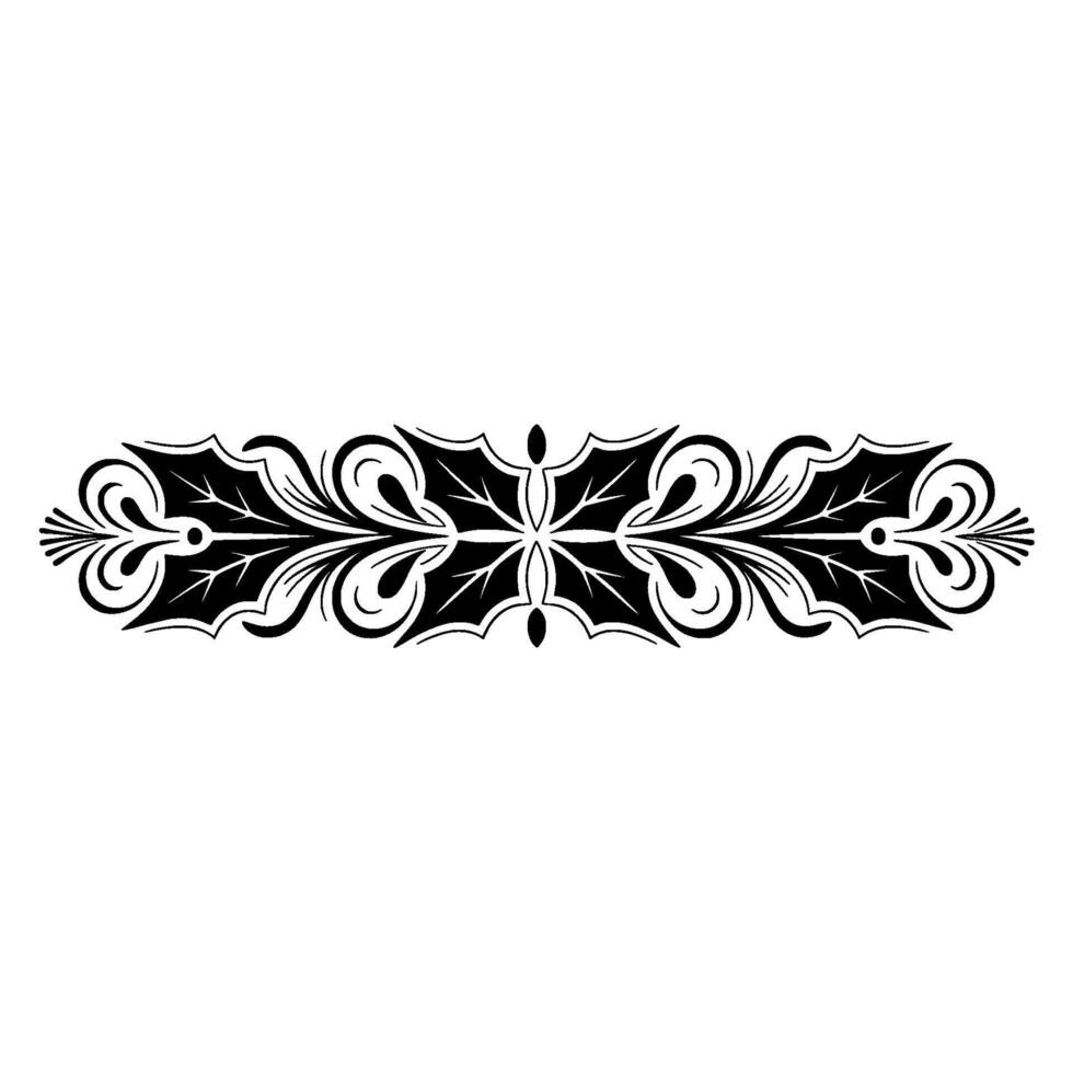 Intricate Black Floral Border, Elegant Element vector