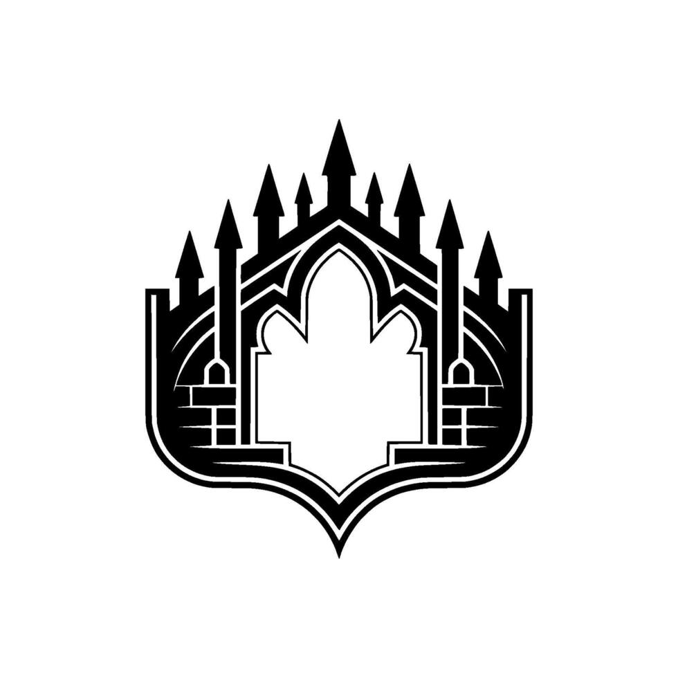 Gothic Castle Emblem, Regal Shield vector